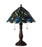 22"H Spiral Grape Floral Stained Glass Table Lamp