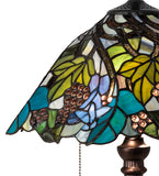 22"H Spiral Grape Floral Stained Glass Table Lamp