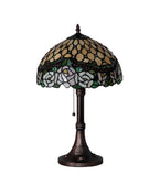 19.5"H Jeweled Tiffany Rose Table Lamp