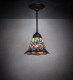 8"W Tiffany Peacock Feather Mini Pendant