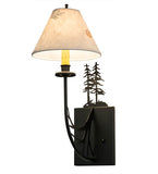 8"W Pressed Foliage Tall Pines Wall Sconce
