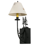 8"W Pressed Foliage Tall Pines Wall Sconce