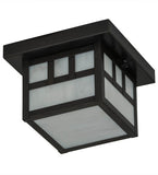 8"Sq Hyde Park Double Bar Mission Outdoor Flushmount