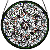 22"W X 22"H Tiffany Dragonfly Swirl Medallion Window