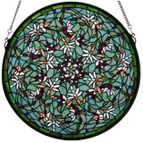 22"W X 22"H Tiffany Dragonfly Swirl Medallion Window