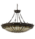 40"W Fleur-De-Lite Tiffany Gothic Inverted Pendant