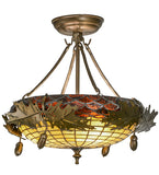 14"W Greenbriar Oak Lodge Semi-Flushmount-