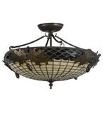 19"W Greenbriar Oak Lodge Semi-Flushmount