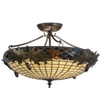 19"W Greenbriar Oak Lodge Semi-Flushmount
