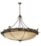 54"W Greenbriar Oak Lodge Inverted Pendan