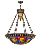 28"W Fleur-De-Lis Tiffany Gothic Inverted Pendant