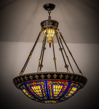 28"W Fleur-De-Lis Tiffany Gothic Inverted Pendant