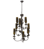 34"W Tuscan Vineyard 9 Lt Wine Bottle Chandelier