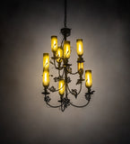 34"W Tuscan Vineyard 9 Lt Wine Bottle Chandelier