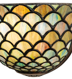 8"W Tiffany Fishscale Wall Sconce