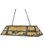 48"L Buffalo At Lake Island/Billiard Oblong Pendant