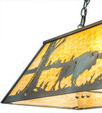 48"L Buffalo At Lake Island/Billiard Oblong Pendant