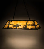 48"L Buffalo At Lake Island/Billiard Oblong Pendant