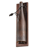 4"W Tuscan Vineyard Frosted Amber Wine Bottle Pocket Wall Sconce