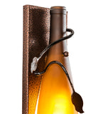4"W Tuscan Vineyard Frosted Amber Wine Bottle Pocket Wall Sconce