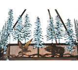 60"W Wildlife at Pine Lake 2 Tier Inverted Pendant