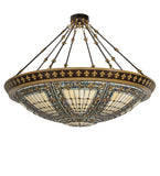 45"W Tiffany Fleur-De-Lis Victorian Semi-Flushmount