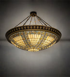45"W Tiffany Fleur-De-Lis Victorian Semi-Flushmount