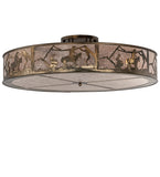 48"W Cowboy Southwest Semi-Flushmount