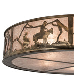 48"W Cowboy Southwest Semi-Flushmount