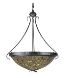 30"W Tiffany Autumn Leaf Rustic Lodge Inverted Pendant