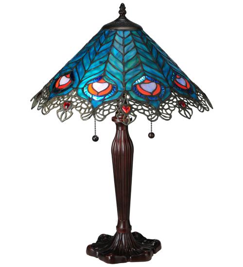 Peacock Stained Glass Table Lamps