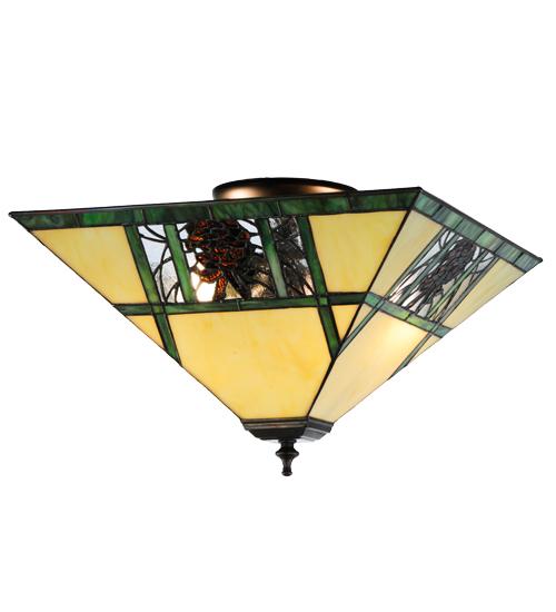 Lodge Stained Glass Ceiling Lighting