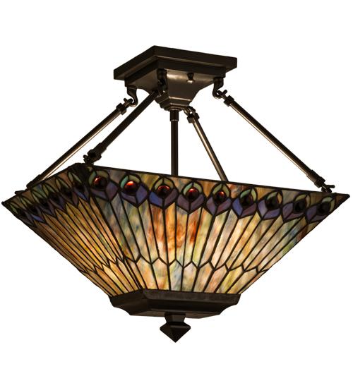 Semi-Flushmount Tiffany Style Ceiling Lamps