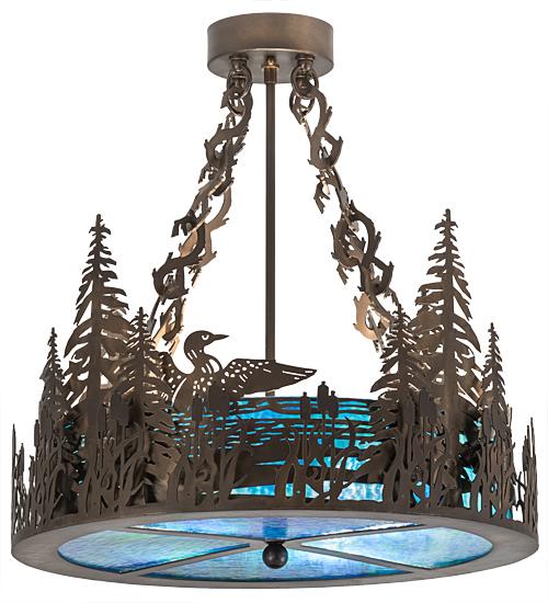 Wildlife Semi-Flushmounts from Smashing Stained Glass & Lighting