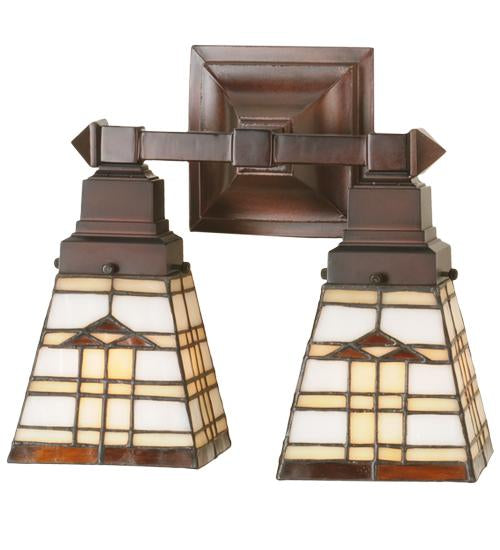Mission Style Stained Glass Wall Sconces