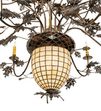 60"W Greenbriar Oak 12 Arm Chandelier