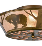 22"W Grizzly Bear On The Loose Wildlife Flushmount