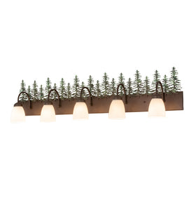 48"W Tall Pines 5 Lt Rustic Lodge Vanity Light