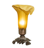 8"H Amber Tiffany Pond Lily Victorian Accent Lamp