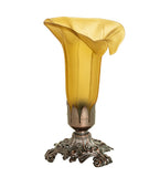 8"H Amber Tiffany Pond Lily Victorian Accent Lamp