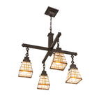 26"W Arrowhead Mission 4 Lt Tiffany Southwest Chandelier