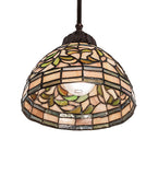 8"W Tiffany Turning Leaf Mini Pendant