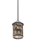 6"W Lone Moose Lantern Wildlife Mini Pendant