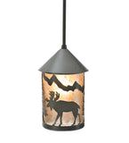 6"W Lone Moose Lantern Wildlife Mini Pendant