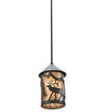 6"W Lone Elk Lantern Wildlife Mini Pendant