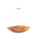 24"W Metro Fusion Marina Fused Glass  Modern Inverted Pendant