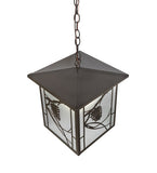 12"Sq Whispering Pines Rustic Lodge Lantern Outdoor Pendant