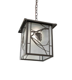 12"Sq Whispering Pines Rustic Lodge Lantern Outdoor Pendant