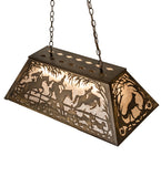 33"L Fox Hunt Rustic Lodge Island/Billiard Pendant