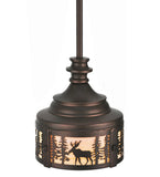 8"W Moose At Dusk Wildlife Mini Pendant